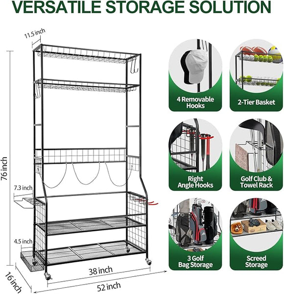 Golf Bag Storage Garage Organizer