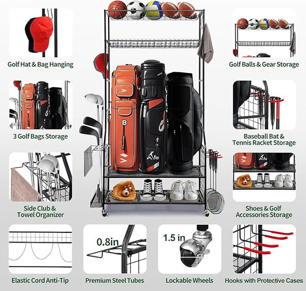 Golf Bag Storage Garage Organizer