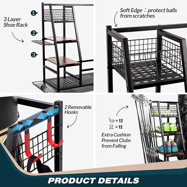 Golf Bag Organizer for Garage