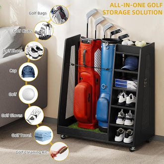 Premium Wooden Golf Bag Organizer